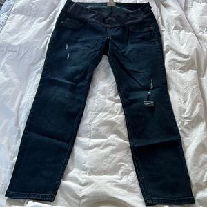Indigo Blue maternity jeans! Band belly, dark wash, L